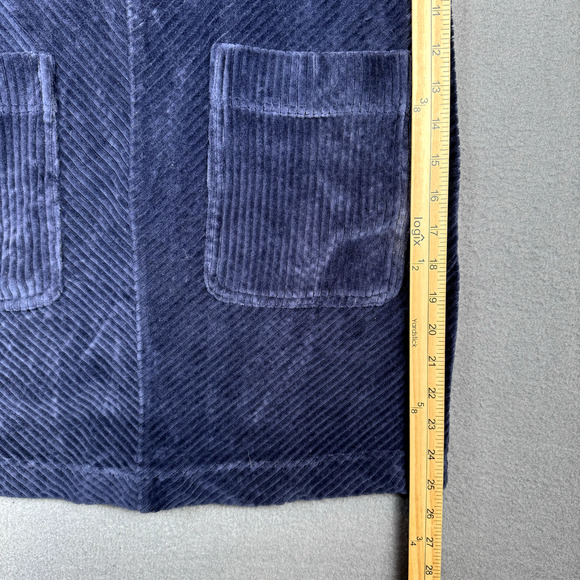 Marine Layer Womens Small Millie Shift Dress New Eclipse Blue Stretch Corduroy - Picture 4 of 6